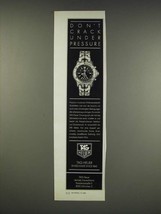 1990 Tag Heuer Chronograph Watch Ad (in German) - Don&#39;t crack under pressure - £14.73 GBP
