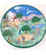 Lisa Lindberg Van Nortwick Lesal Home Ceramics Hand painted Golf Scene bowl - $71.95 CAD