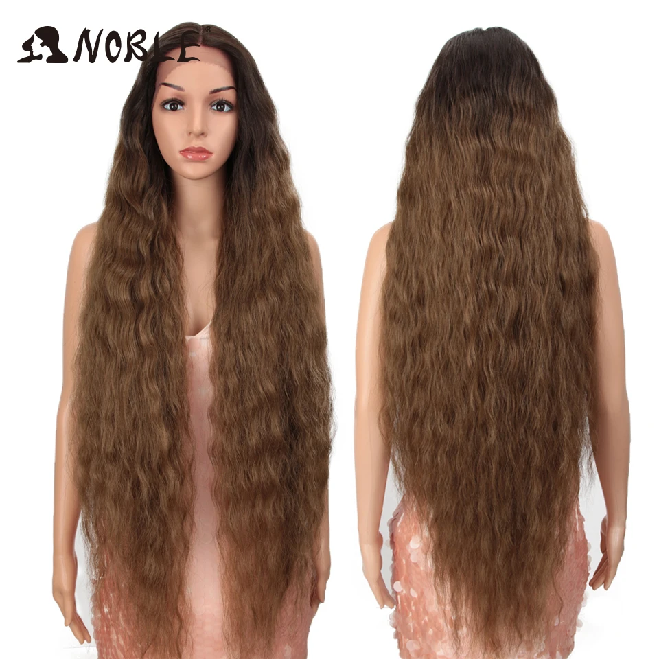 Noble Cosplay Wig Synthetic Lace Part Wig Long Curly 42Inch Cosplay Wig Blonde - £36.11 GBP