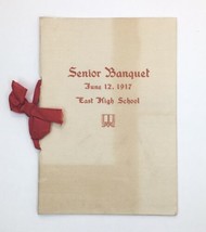 June 12, 1917 Senior Banquet Program for East High School Minneapolis MN - $23.00