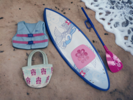 American Girl Kanani&#39;s paddle board life jacket vest beach bag set lot - £23.32 GBP