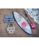 American Girl Kanani&#39;s paddle board life jacket vest beach bag set lot - £23.26 GBP