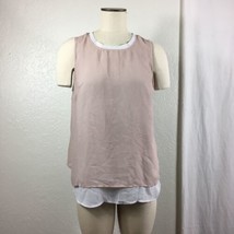 Mossimo Sleeveless Shirt Womens Large Double-Layer Tank Top Blush Faux Open Back - £10.95 GBP