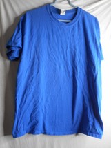 Pre-owned Gildan Heavy Cotton Solid Blue T Shirt Sz L 100% Cotton - $19.99