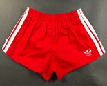 Adidas Trefoil Youth Boys M (24-26) Red Running Shorts Thick White Strip... - $37.05