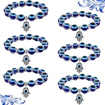 6 PCS Blue Beaded Evil Eye Bracelet - £20.24 GBP