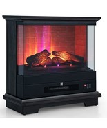 27 Inch Freestanding Electric Fireplace with 3-Level Vivid Flame Thermos... - $460.39 CAD