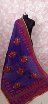 Phulkari Chinon Dupatta Pesante Chanderi Filo Ricamo Donna Ragazza Patat... - £37.68 GBP