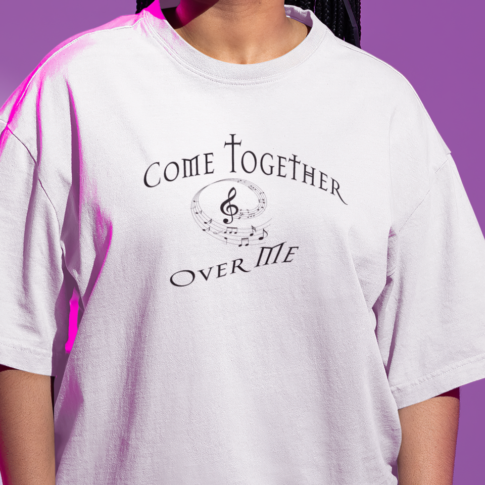 Bella & Canvas Short Sleeve Tee "Come Together Over Me" black graphic