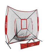 7X7 Baseball Training Net With Strike Zone And Batting Tee Play Outside - £79.48 GBP