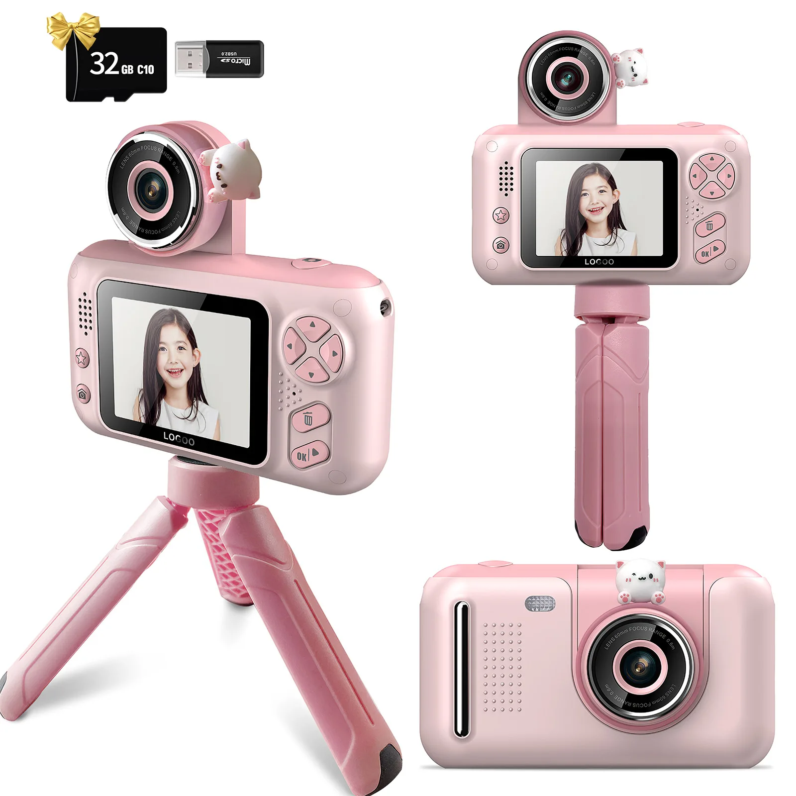 Cute Children Kids Camera Educational Toys Video Recorder Camera 24 Inch Ips HD - £39.04 GBP+