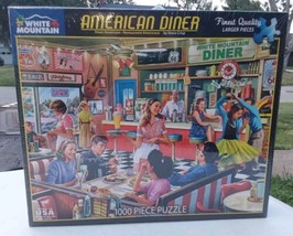 American Diner White Mountain Jigsaw Puzzle 1000 Lrg Pc 2020 Sealed Stev... - $23.08