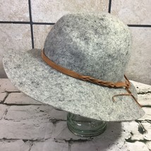 Vintage Drifter Hat Unisex OSFA Heather Gray 100% Wool Floppy Brim Warm Cap - £19.46 GBP