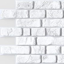 Dundee Deco White Faux Bricks PVC 3D Wall Panel, 3.1 ft X 1.6 ft (95cm X 50cm),  - £7.75 GBP+