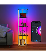 Floor Lamp with Shelves Corner Shelf with Lights Standing Lamp with Char... - $239.97