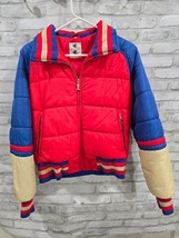 Number 1 Sun Vintage Ski Jacket with Red Beige Blue Sz Small Puffer Skin... - $1,142.18 MXN