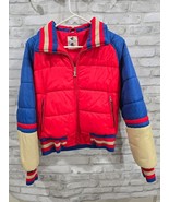 Number 1 Sun Vintage Ski Jacket with Red Beige Blue Sz Small Puffer Skin... - $82.27 CAD