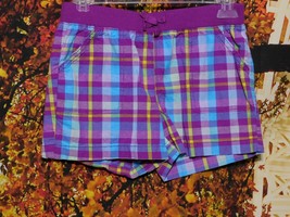 GIRL&#39;S 100% COTTON PLAIDS SHORTS BY FADED GLORY / SIZE L (10-12) - £5.24 GBP
