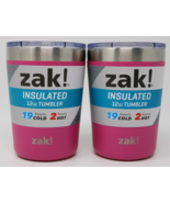 ZAK INSULATED Tumbler 12oz Stainless Steel For Hot or Cold - Pink Lot of... - £10.17 GBP