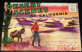 1930&#39;s DESERT SCENES CALIFORNIA Antique POSTCARD FOLDER Longshaw Card 6.... - $19.99