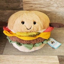 Rare Jellycat London PlusBurger With Legs Stuffed Toy Food Amuseable NWT - £30.08 GBP