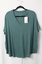 Women&#39;s Plus Size Short Sleeve V-Neck T-Shirt - a New Day™ - Green - Size 1X - £2.33 GBP