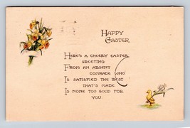 Happy Easter Duckling Daffodil Flowers 1925 DB  Postcard J16 - £2.33 GBP