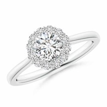 ANGARA Round Natural Diamond Scalloped Halo Ring in 14K Gold (HSI2, 0.77 Ctw) - £1,163.96 GBP