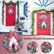 Easter Bunny Garlands Door Wall Oranments Easter Home Green Wreath Decor... - £48.54 GBP