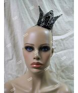 Fancy Mini Black Filigree Metal Royal Crown Renaissance Medieval Evil Qu... - $19.28 CAD