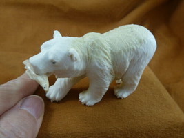 bear-w104 grizzly bear w/ fish of shed ANTLER figurine Bali detailed car... - £141.22 GBP