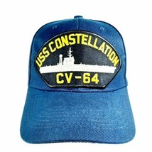 US Navy USS Constellation CV-64 Men&#39;s Patch Cap Hat Navy Blue Acrylic - £10.11 GBP