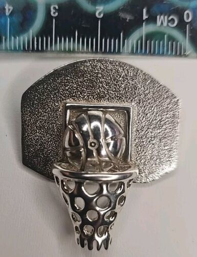 Silver 925 Basketball Brooch Pin Item image 4