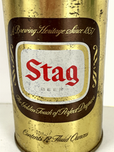 Stag Beer Can Vintage 12oz Gold Steel Pull Tab Breweriana Collectible - $5.57