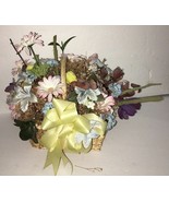 Silk Flower Arrangement Pink White Blue-Centerpiece Wedding Ceramic Bowl... - $924.39 MXN