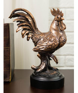 Ebros Decorative Sunshine Country Farm Rooster Bronze Electroplated Statue - £38.03 GBP
