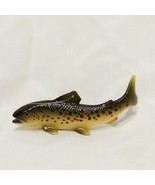 Salmon Fish Green Ornament Christmas 3&quot;  Spots Ceramic Chipped - £14.01 GBP