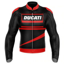 DUCATI Mens Motorbike Leather Jacket Racing Motorcycle Biker Leather Jackets - £142.34 GBP