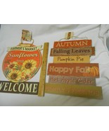 2 NEW Hanging Fall Signs : Farmers Market Welcome &amp; Autumn rustic design  - £5.93 GBP
