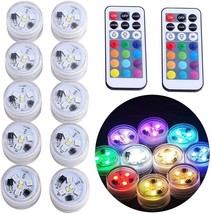 Mini Submersible Led Lights With Remote, Small Underwater Tea Lights, 10Pcs - £26.97 GBP