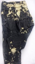 Boys Vintage Arizona Jeans 7 Black Carpenter Yellow Custom Tie Dyed Distressed - £25.58 GBP