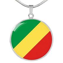 Express Your Love Gifts Republic of The Congo Flag Necklace Republic of The Cong - £35.00 GBP