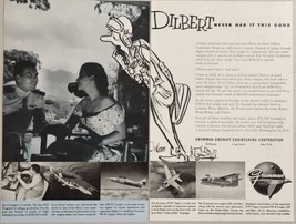 1956 Print Ad Grumman Aircraft US Navy Fighter Planes Dilbert Cartoon - £14.71 GBP