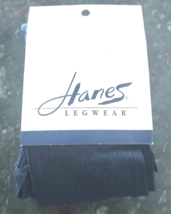 Hanes Legwear Women&#39;s Medium CD Black Tailored Pinstripe Tights Made in USA - $8.91