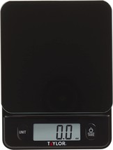 Taylor Glass Top Food Scale With Touch Control Buttons, 11 Lb Capacity, Black - £31.96 GBP