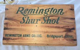 REMINGTON SHUR SHOT 16 GA SHOTGUN SHELL EMPTY WOODEN AMMO BOX CRATE - £85.63 GBP