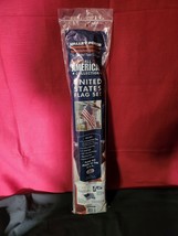 Valley Forge 3&#39; x 5&#39; Made in the USA United States Flag set with Pole an... - $24.14