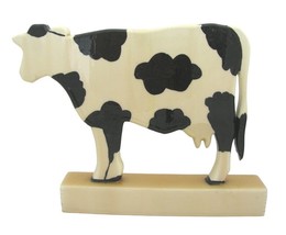 Vintage Cow Wooden Painted Figurine Kitchen Display Window Sill Country ... - $17.77