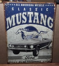 Vintage Mustang Ford All Out Performance Tin Sign Garage Workshop - £18.50 GBP