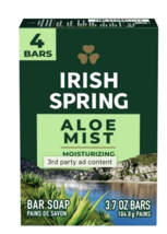 Irish Spring Bar Soap, Aloe Mist, 12 Hour Fresh, 4 Pack Bars - 3.7 Oz Each - $8.95